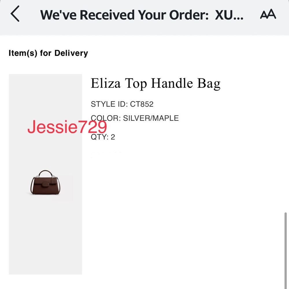NWT！COACH ELIZA 2-WAY TOP HANDLE BAG（COACH CT852）SILVER/MAPLE fast shipping - Picture 10 of 15